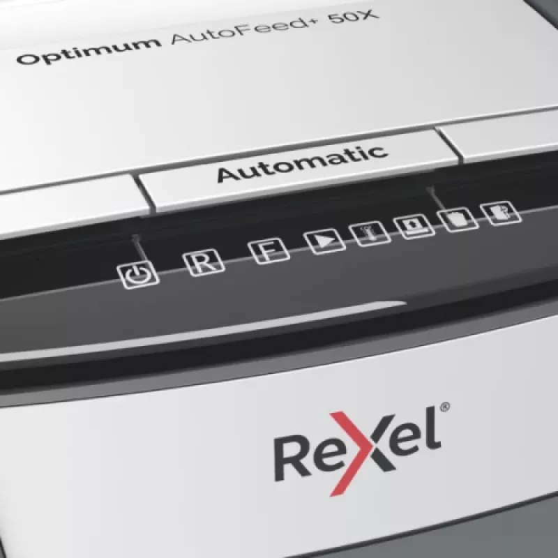 Rexel Optimum AutoFeed+ 50X Aktenvernichter mit automatischer Zufuhr, Partikelschnitt, P4