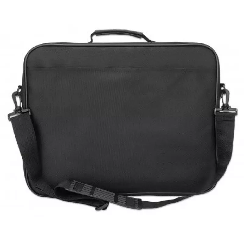 Manhattan Cambridge Laptoptasche 15,6 Zoll, Clamshell-Design, Schwarz, NIEDRIGER PREIS, Zubehörfach, Dokumentenfach hinten, Schultergurt (abnehmbar), Äquivalent zu Targus TAR300, Notebooktasche, Drei Jahre Garantie