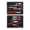 Zwilling Classic Edelstahl Maniküreset – Lederetui, 10-teilig - Rot