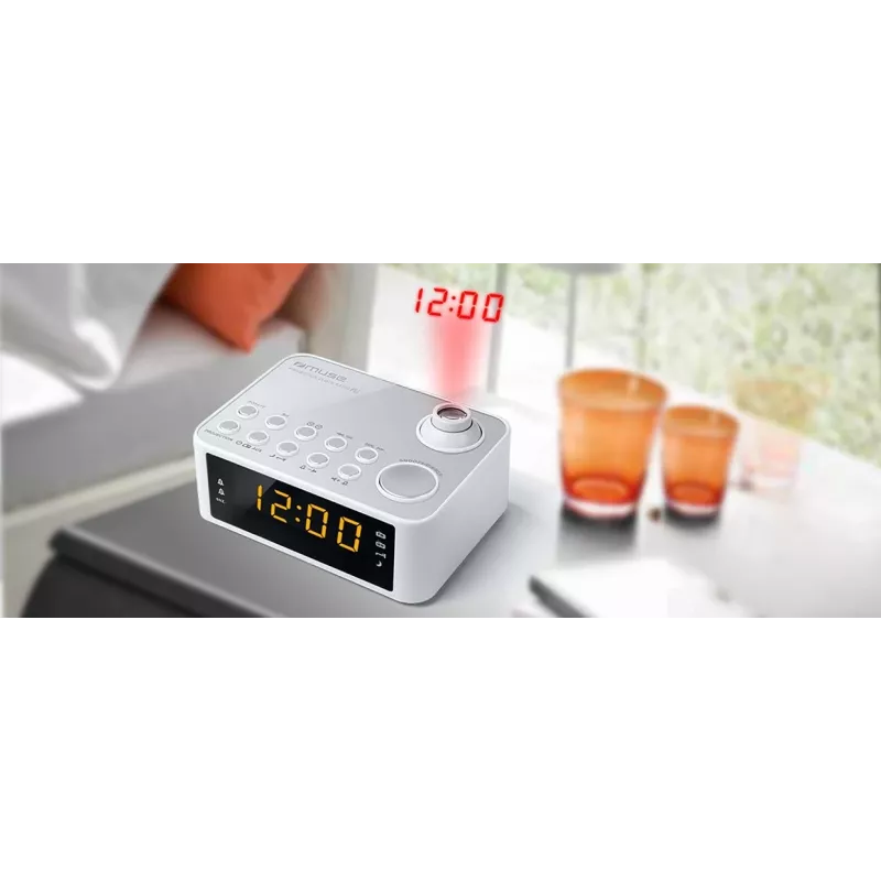 Clock Muse M-178 PW Digital Silber Weiß