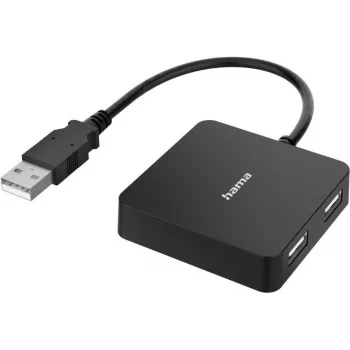 Hama 00300081 Schnittstellen-Hub USB 2.0 Typ-A 480 Mbit/s Schwarz