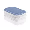 Lebensmittel-Aufbewahrungsdosen Set Rotho Rondo 2×0,75 L + 1×1,35 L transparent blau luftdicht stapelbar