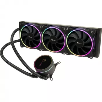 All-in-One-Flüssigkeitskühler INTER-TECH LC-360 RGB — 12-cm-Lüfter, hydraulisches Lager, schwarz