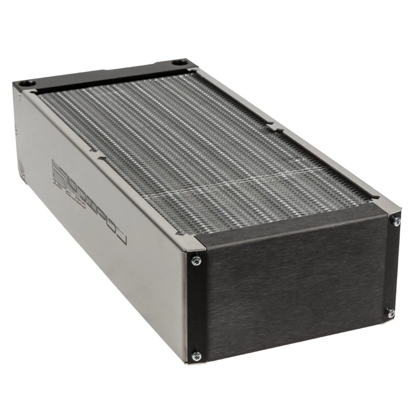 Radiatorblock Aqua-Computer 33706 — Aluminium/Kupfer/Edelstahl, 320×140×73 mm, grau/silber