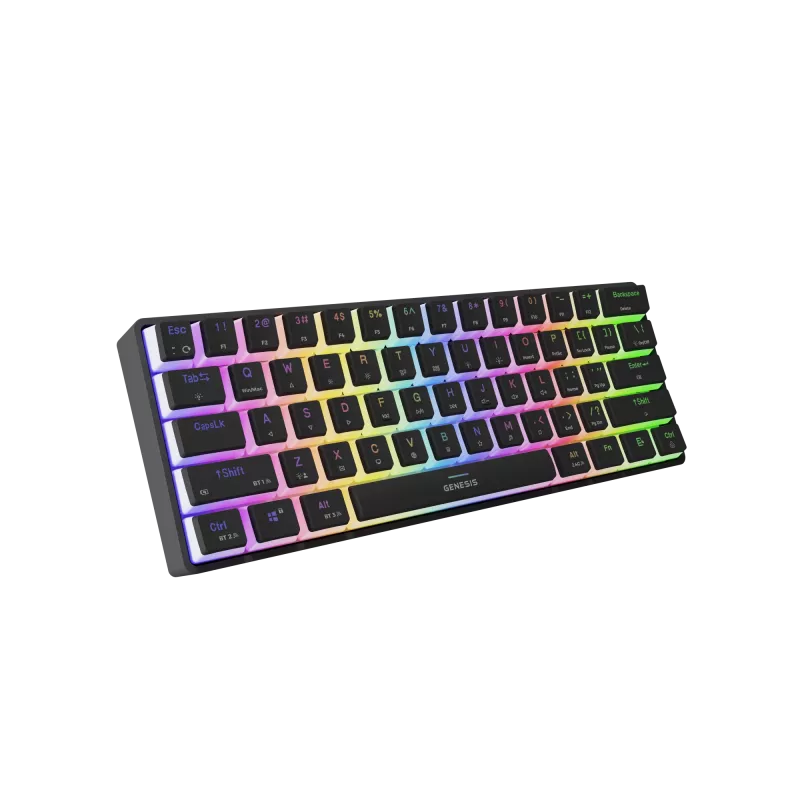 Gaming-Tastatur genesis THOR 660 G2 — kabellos (2,4 GHz, Bluetooth) und kabelgebunden, kompaktes Layout