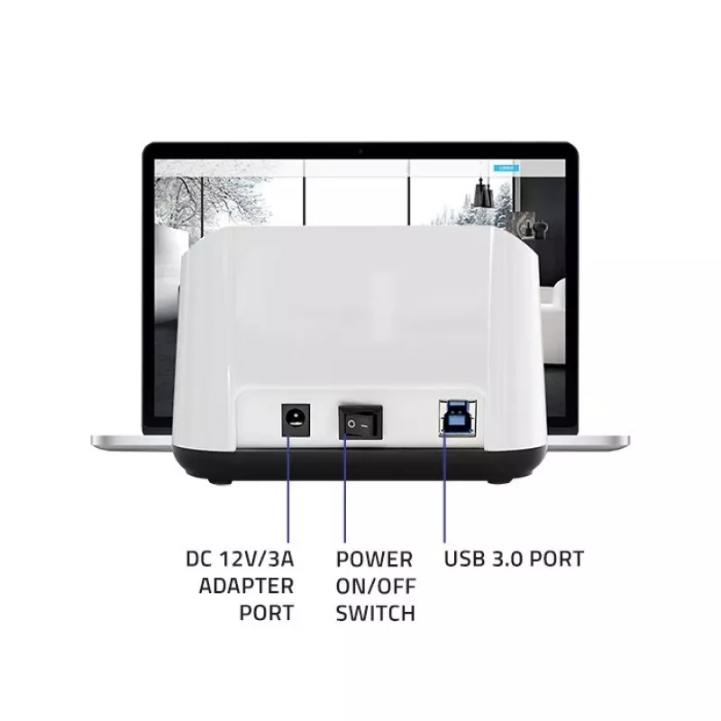 Qoltec 50309 HDD SSD 2.5 3.5 Dockingstation | SATA III | USB 3.0 | Super Speed 5 Gb/s | mit Klonfunktion
