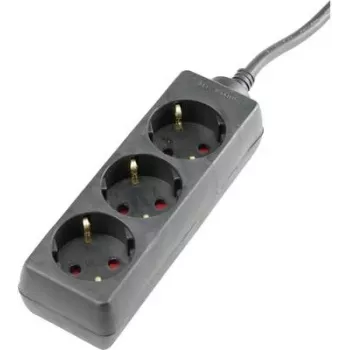 Steckdosenleiste AS Schwabe 11332 Schuko schwarz — 1 Stück, Schuko-Steckdosen