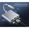 USB-C-Adapter-Hub TB AKTBXVAU3HMPDAV — 3-in-1: HDMI + USB-A + USB-C PD, Silber