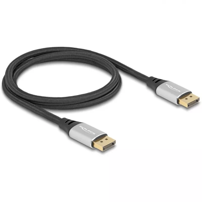 DeLOCK DisplayPort-Kabel 16K 60 Hz 1 m silber Metall