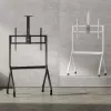 Boden-TV-Ständer MACLEAN MC-114 W für Displays 55 Zoll–100 Zoll, weiß, VESA bis zu 900x600, maximale Belastung 120 kg, Höhe 115–152 cm, Ablage