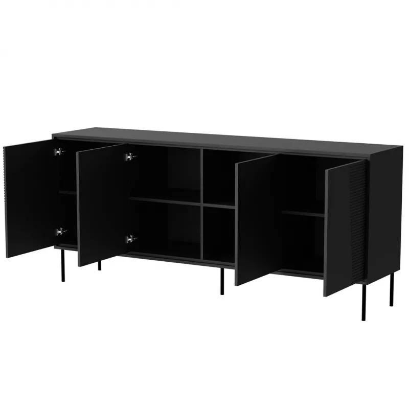 4D ABI Kommode 200x45x88 matt schwarz