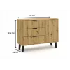 SCANDI 1D3S schlank Eiche ARTISAN Kommode