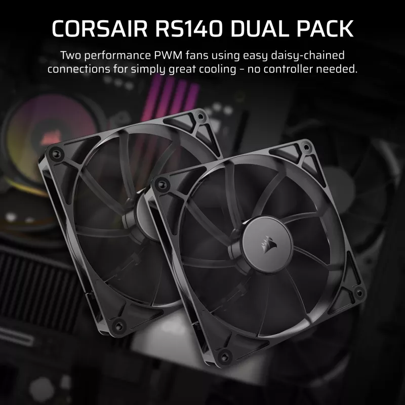Corsair RS140 140mm Gehäuselüfter 2er-Pack Schwarz