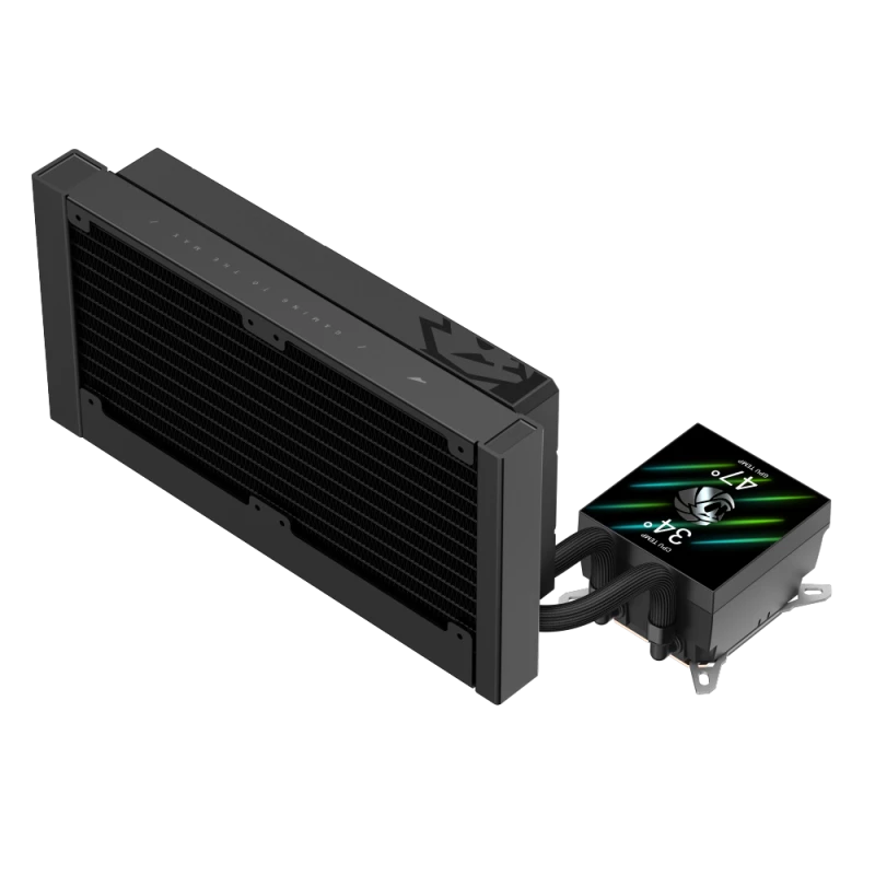 Gamemax CPU-Flüssigkeitskühler | GLACIER 240 LCD BK | Intel, AMD