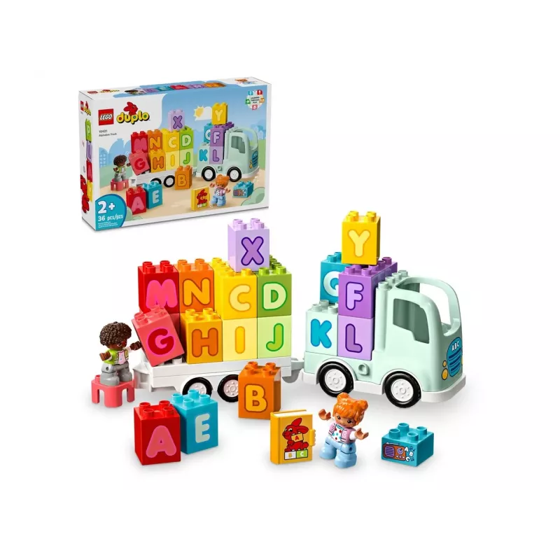 Konstruktionsspielzeug LEGO DUPLO 10421 ABC-Lastwagen, 36 Teile, 2 Minifiguren, ab 2 Jahren, Maße 110 × 140 × 70 mm