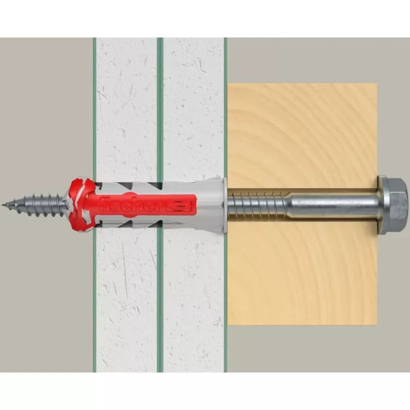 fischer Dübel DUOPOWER 10x50 BigBox Hellgrau/Rot 210 Stück wiederverschließbar (570550)