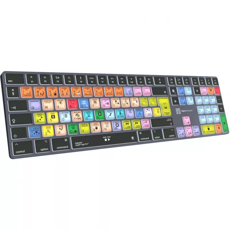 Tastatur LogicKeyboard Apple Logic Pro X2 Titan DE Mac — LKB-LOGXP2-TM-DE, deutsches Layout