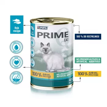 PUPIL Prime reich an Lachs mit Forelle - Nassfutter für Katzen - 400g