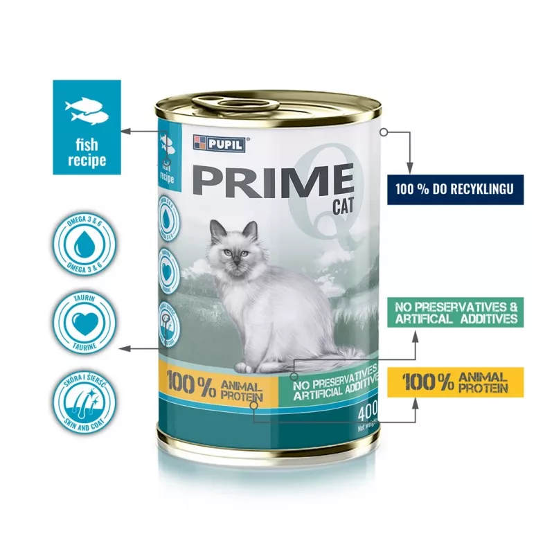 PUPIL Prime reich an Lachs mit Forelle - Nassfutter für Katzen - 400g
