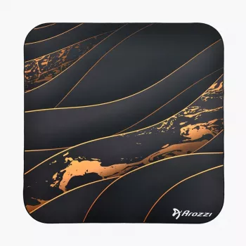 Bodenmatte Arozzi Zona Square — Schwarz/Gold, Schutzmatte für Stuhl und Boden, quadratische Form