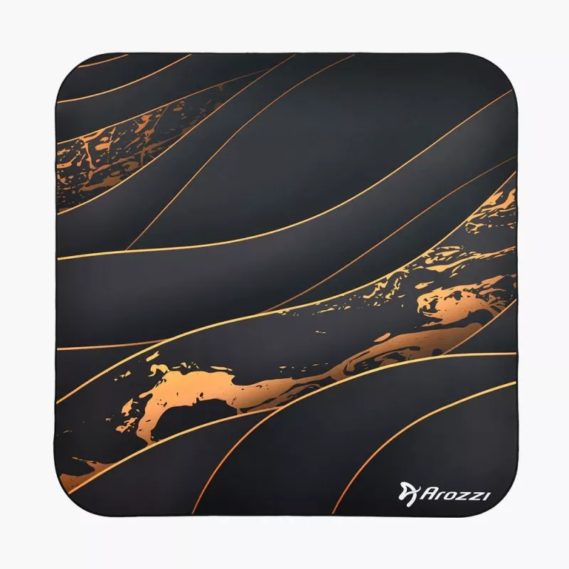 Bodenmatte Arozzi Zona Square — Schwarz/Gold, Schutzmatte für Stuhl und Boden, quadratische Form