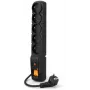 Steckerleiste Acar F5 PRO Überspannungsschutz mit 5 Steckdosen Typ E, 1,5 m Kabel, 10 A, 2300 W, schwarz