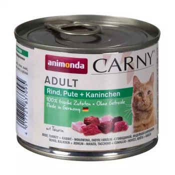 ANIMONDA Carny Adult Beef, Truthahn und Kaninchen - Nassfutter für Katzen - 200g