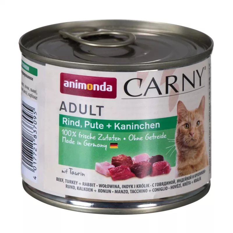 ANIMONDA Carny Adult Beef, Truthahn und Kaninchen - Nassfutter für Katzen - 200g