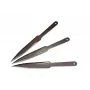 Sportwurfmesser KAL22 LIDER Set 3 Stück — legierter Stahl, 275 mm Länge, 165 mm Klinge, 50 HRC, 240 g, Silber-Finish