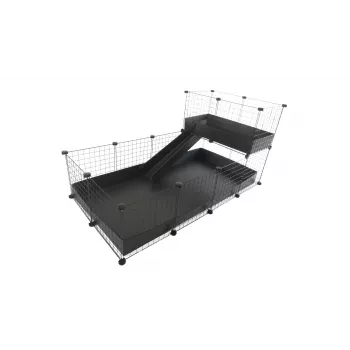 C&C modularer Käfig einstöckig 4x2 + Loft 2x1 + schwarze Rampe
