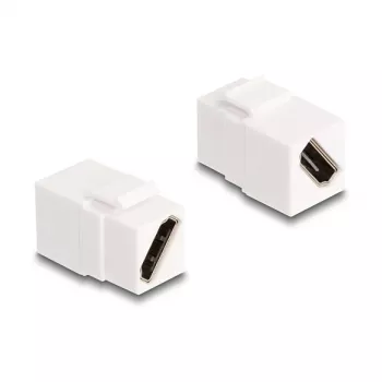 DeLOCK Keystone-Modul HDMI Buchse zu Buchse diagonal 8K 60 Hz weiß