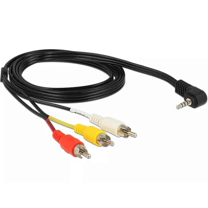 Video-Kabeladapter DeLOCK 84504 1,5 m 3,5 mm 3 x RCA Schwarz