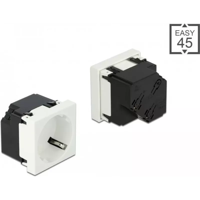 Delock Easy 45 Schutzkontakt-Steckdose 45°-Anordnung 45 x 45 mm (81422)