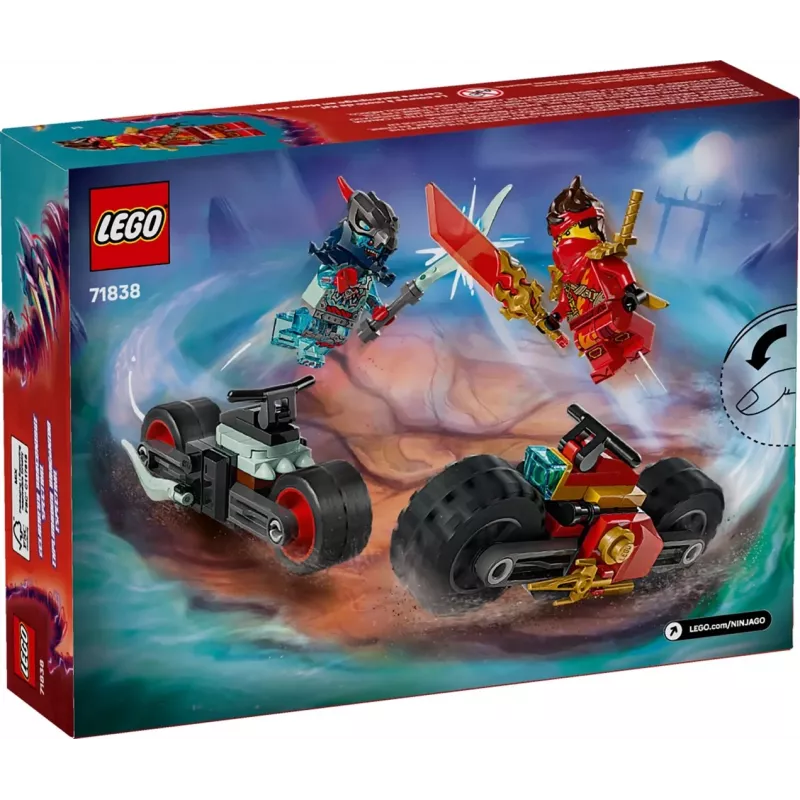 LEGO Bauset NINJAGO 71838 Kais Motorrad-Geschwindigkeitsrennen — 79 Teile, 2 Minifiguren, Alter 6+, Abmessungen 40×30×90 mm