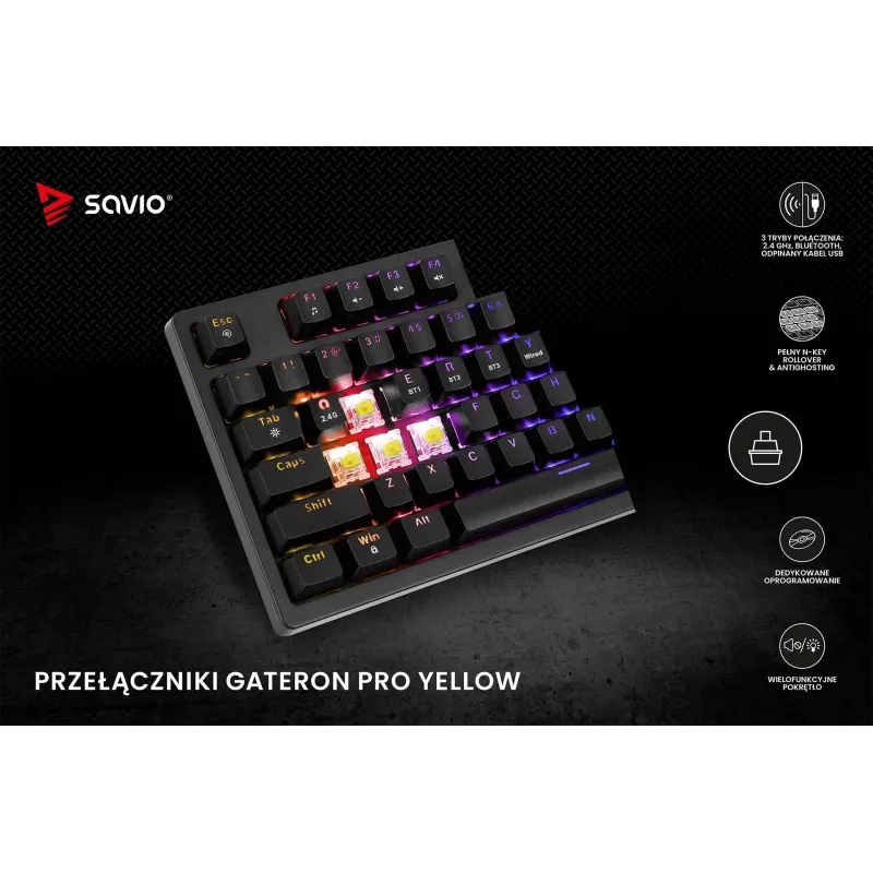 Savio Phenix SAVGK-RED Gaming-Tastatur USB RF Wireless Bluetooth QWERTY