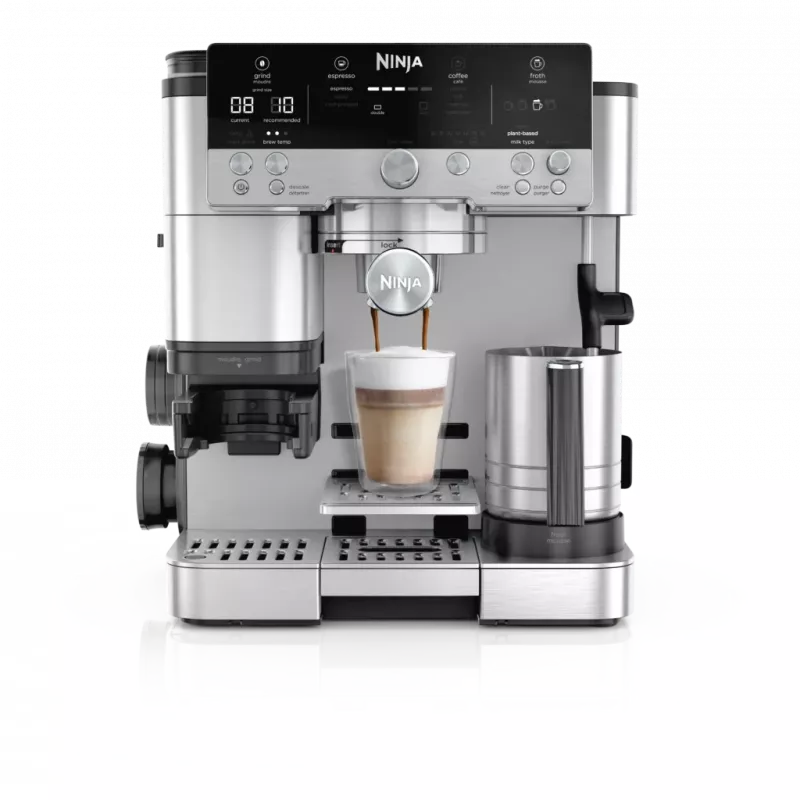 Espressomaschine Ninja ES601EU — 2-L-Wassertank, 1-Tassen-Kapazität, Schwarz/Edelstahl