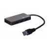 USB-Hub NATEC Moth 4-Port USB 3.2 Gen 1 Typ-A (5000 Mbit/s), USB-gespeist, schwarz, 0,15 m Kabel