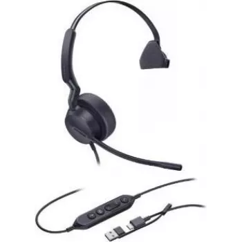 Yealink UH42 Mono 1308240 Headset – USB-C/USB-A – monaural – Noise-Cancelling – 35mm Speaker – Wideband-Audio – drehbare Ohrmuschel – Schwarz
