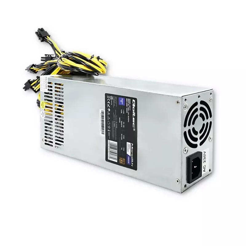 Qoltec 50177 PCI-E-Netzteil Smart 1600W | 80 Plus Gold - Data Mining