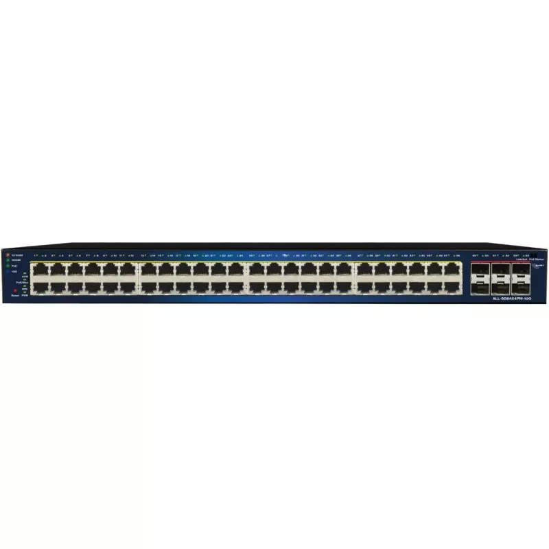 Managed PoE Switch ALLNET ALL-SG8454PM-10G mit 48+6 PoE-Ports und 10G-Uplinks