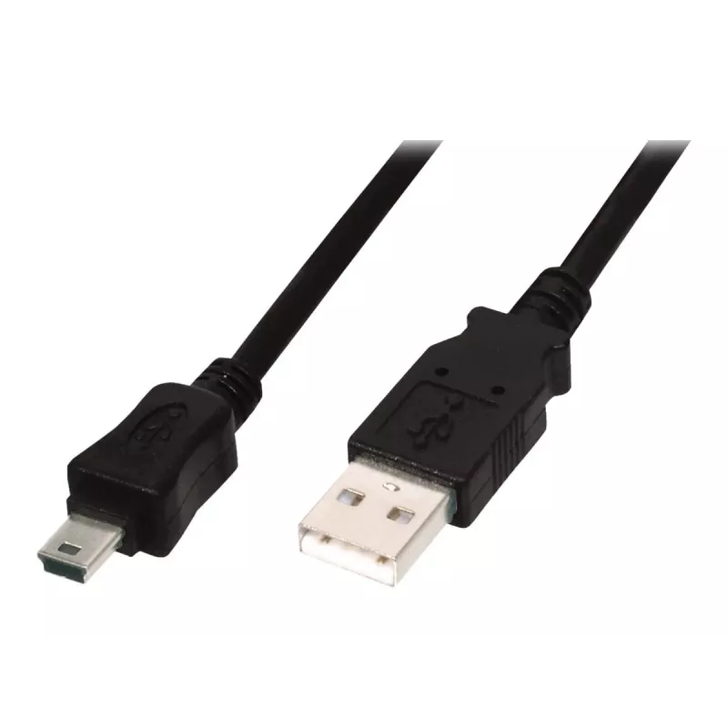 Digitus ASSMANN - USB-Kabel - USB Typ A, 4-polig (M) - Mini-USB, Typ B (M) - 1 m (USB / Hi-Speed USB) - vergossen - Schwarz (AK-300108-010-S)