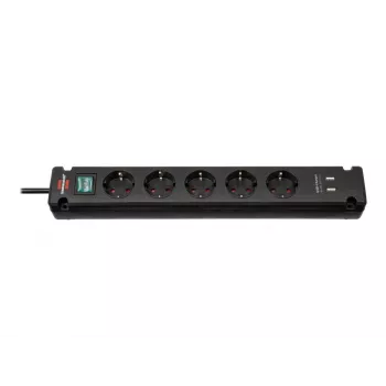 Power Extension Brennenstuhl Bremounta 3m 5 AC Outlets Indoor Schwarz