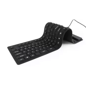 Silikon-Tastatur USB+PS/2 schwarz