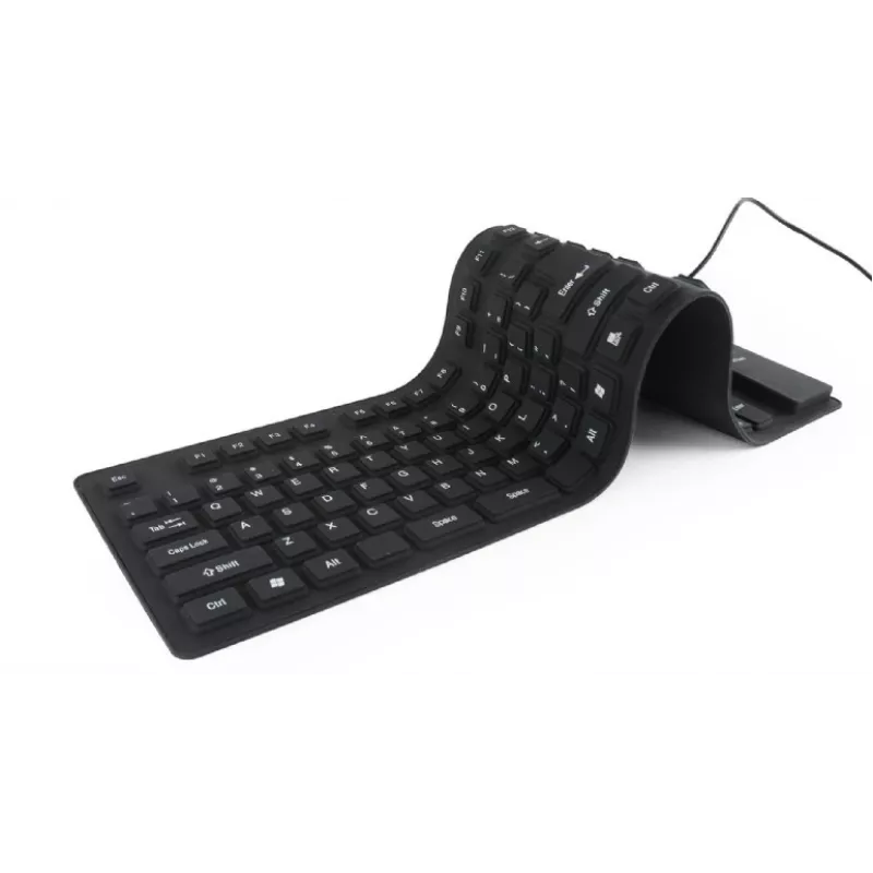Silikon-Tastatur USB+PS/2 schwarz