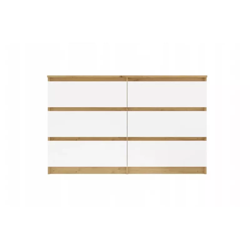 Kommode 6-Schubladen 120 cm Top E Shop Malwa — Artisan Oak / Weiß, Spanplatte
