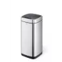 Rechteckiger Mülleimer Durable NO TOUCH 35L Edelstahl Schwarz Silber