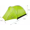Zelt PROMIS NT80 — 3-Personen-Campingzelt mit Vorzelt und Moskitonetz, Grundfläche 2x2 m