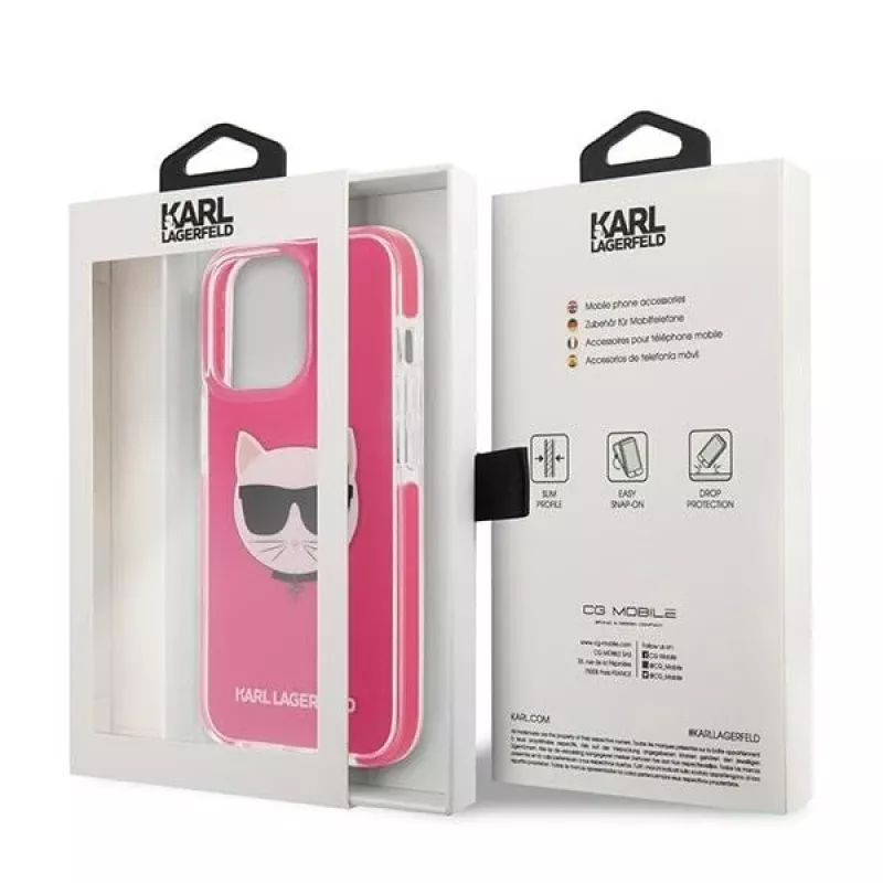 Karl Lagerfeld KLHCP13XTPECPI Iphone 13 Pro Max 6.7 Hartschale Fuchsia/FUSCHIA Choupette Head