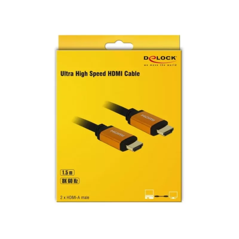 HDMI-Kabel DeLOCK 85728 1,5 m Typ A Schwarz Gold