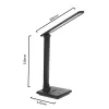 LED-Tischlampe MACLEAN MCE614B — dimmbar, klappbarer verstellbarer Arm, 9W, 3000K/4500K/6500K, schwarz